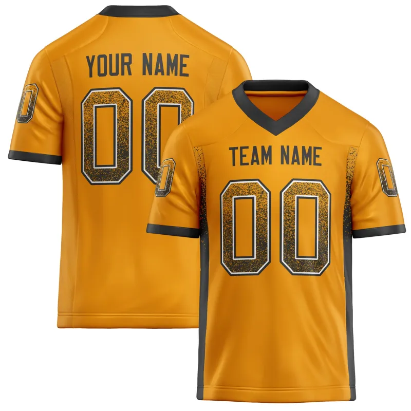 Custom Gold Black Solid Colour Football Jersey sold by Tailorly