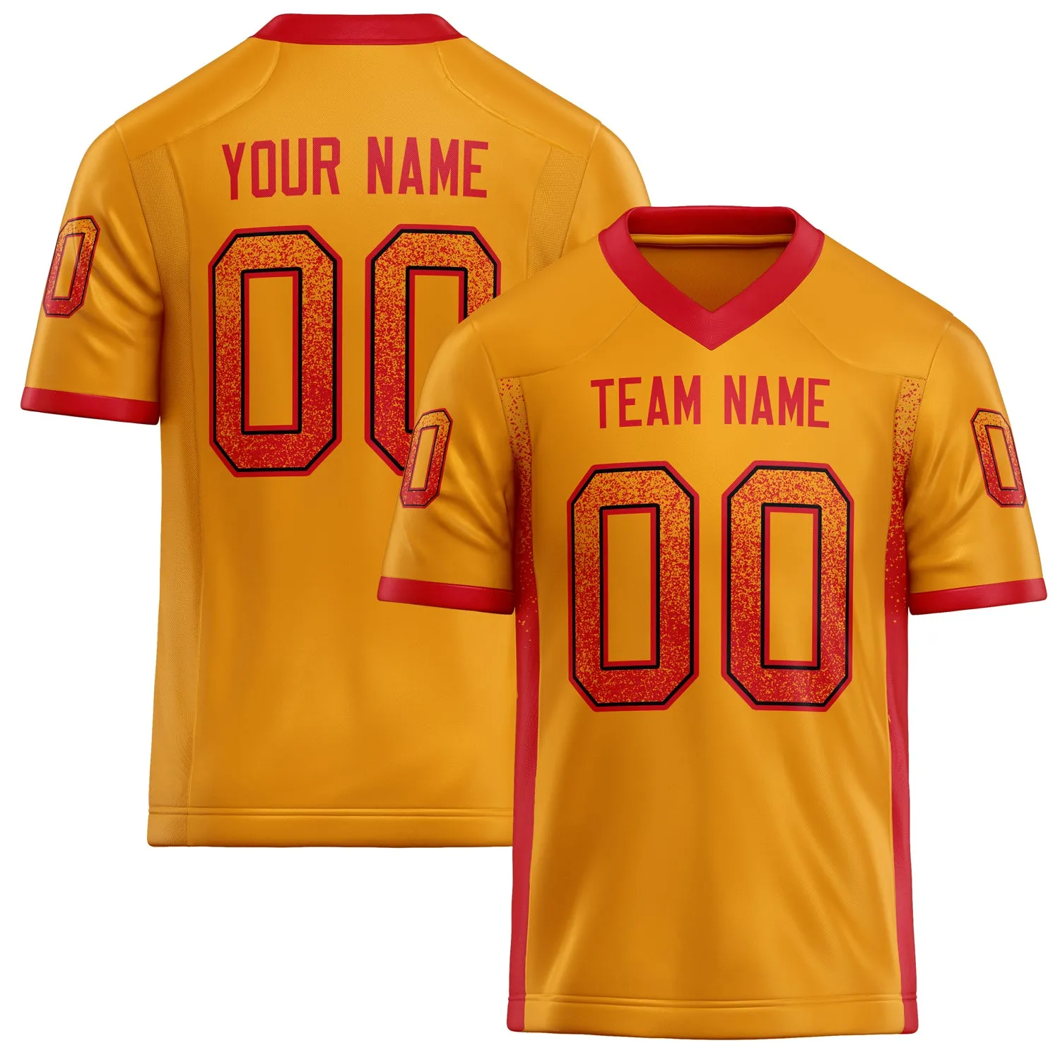 Custom Gold red Solid Colour Football Jersey sold by Tailorly