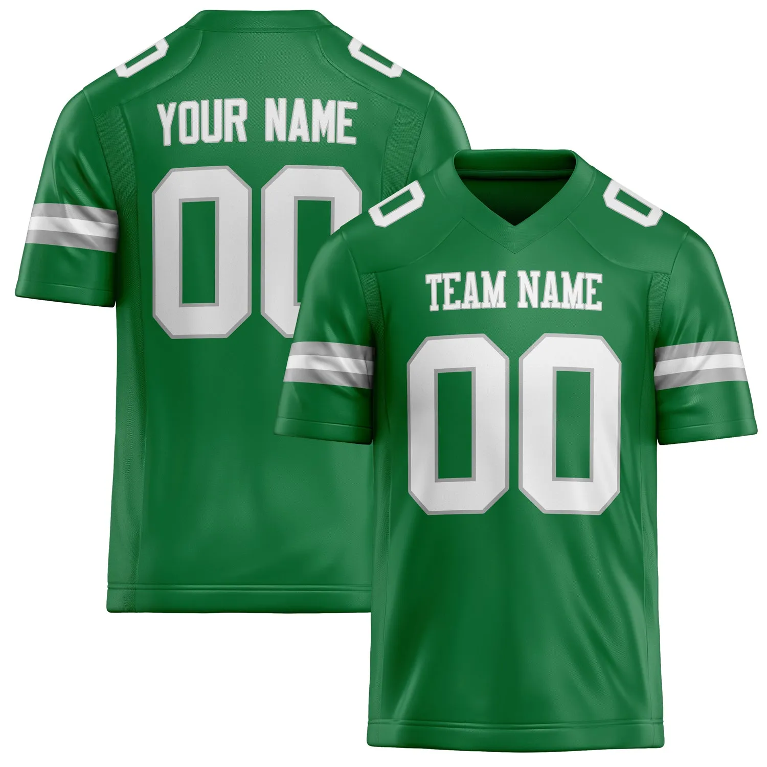 Custom Grass Green White Solid Colour Football Jersey sold by Tailorly