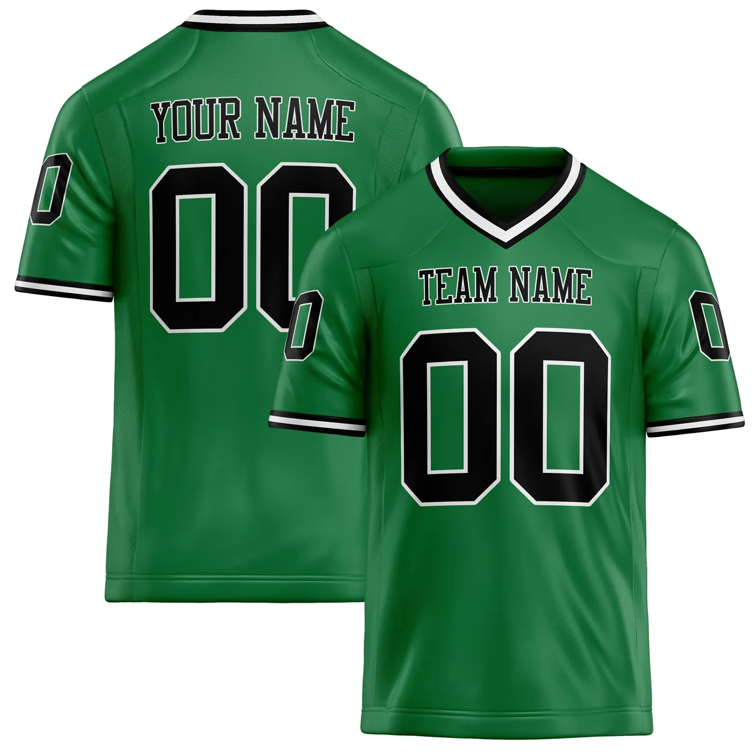 Custom Grass Green Black Solid Colour Football Jersey sold by Tailorly