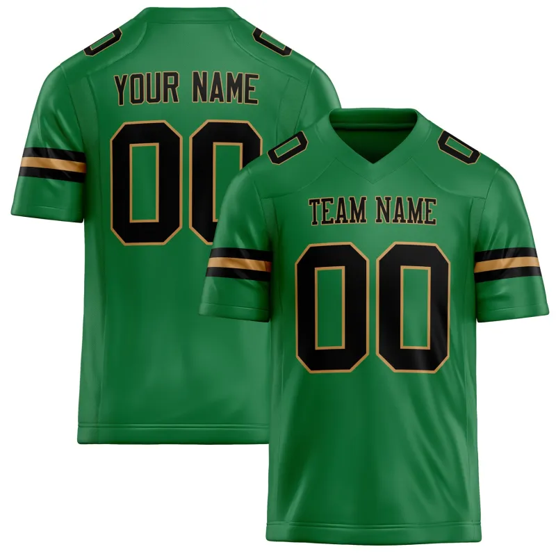 Custom Grass Green Black Solid Colour Football Jersey sold by Tailorly