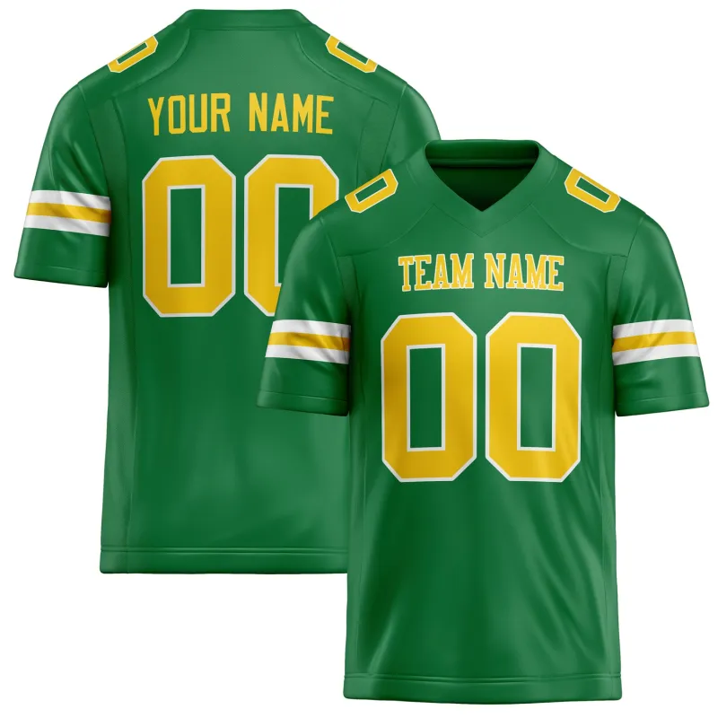 Custom Grass Green gold Solid Colour Football Jersey sold by Tailorly
