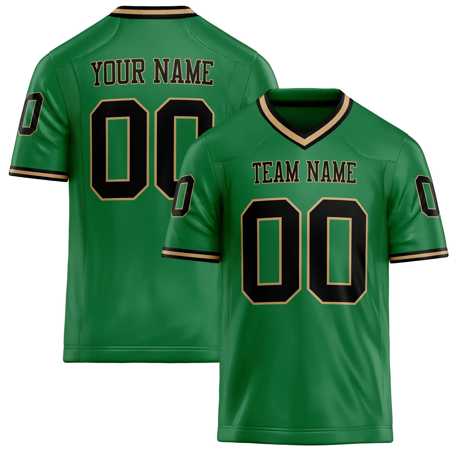 Custom Grass Green Black Solid Colour Football Jersey sold by Tailorly