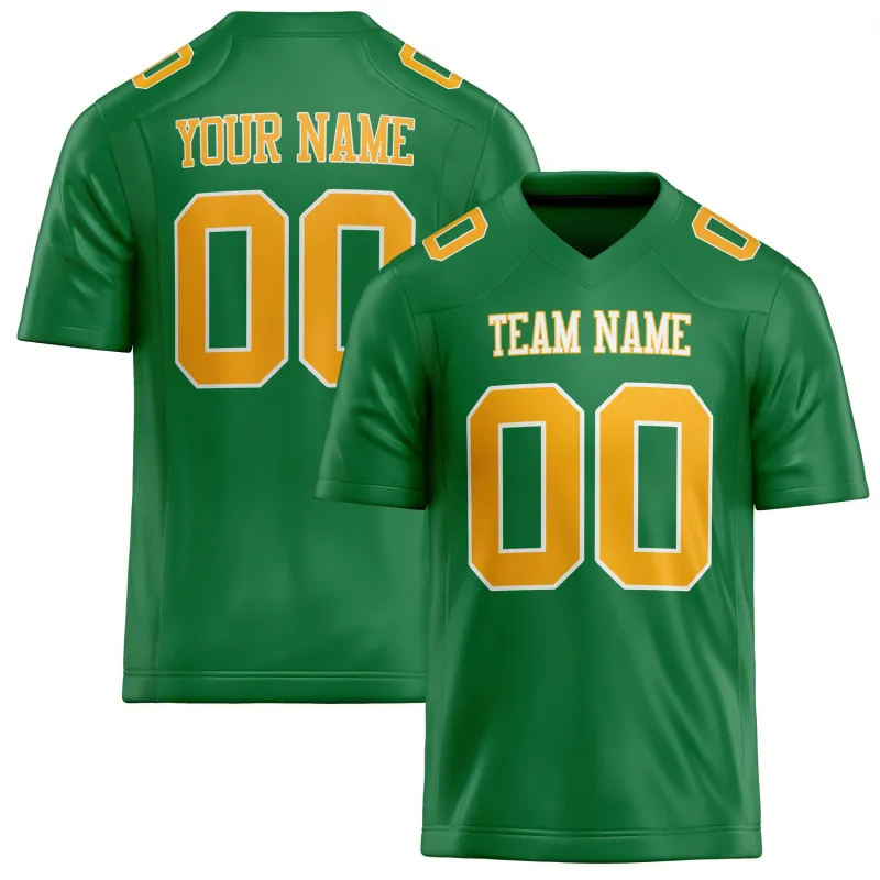 Custom Grass Green gold Solid Colour Football Jersey sold by Tailorly
