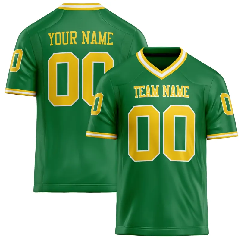 Custom Grass Green gold Solid Colour Football Jersey sold by Tailorly