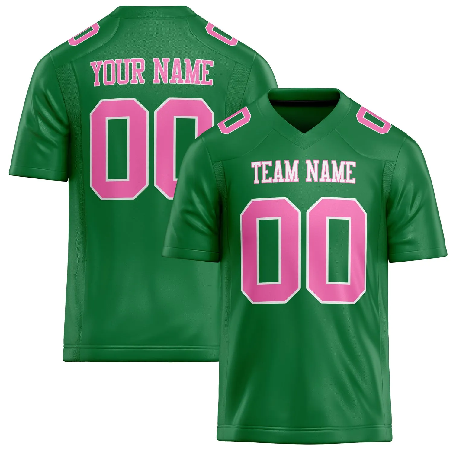 Custom Grass Green pink Solid Colour Football Jersey sold by Tailorly