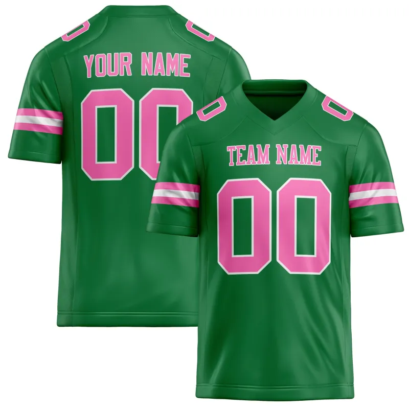 Custom Grass Green pink Solid Colour Football Jersey sold by Tailorly