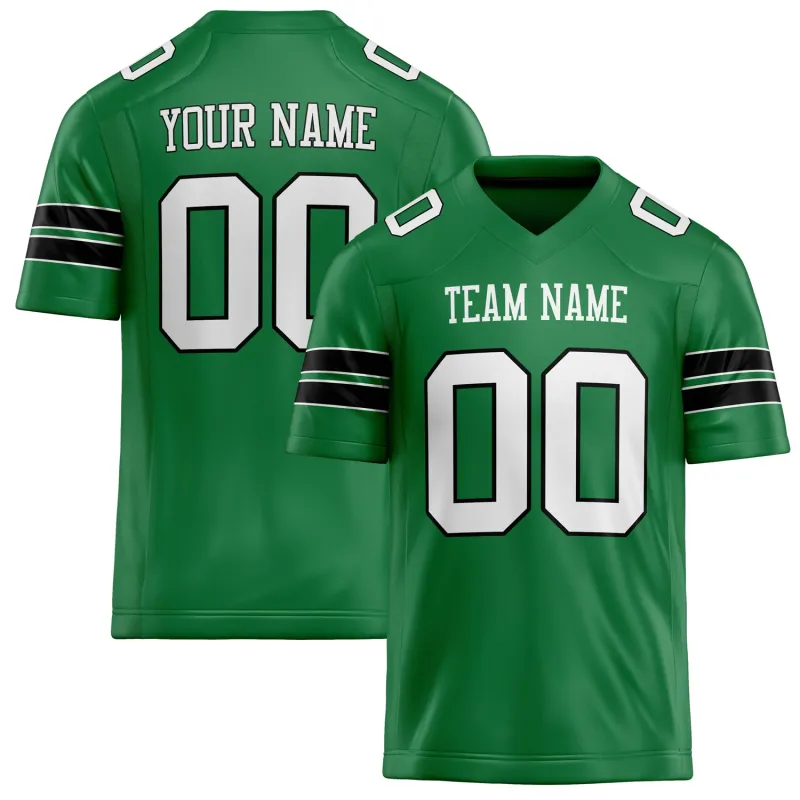 Custom Grass Green White Solid Colour Football Jersey sold by Tailorly