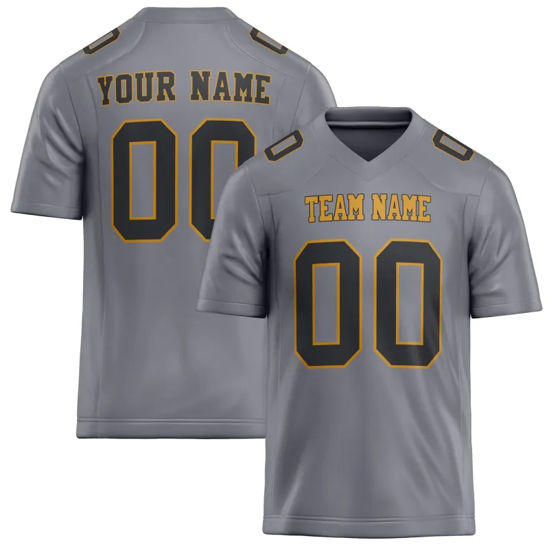 Custom Gray Black Solid Colour Football Jersey sold by Tailorly