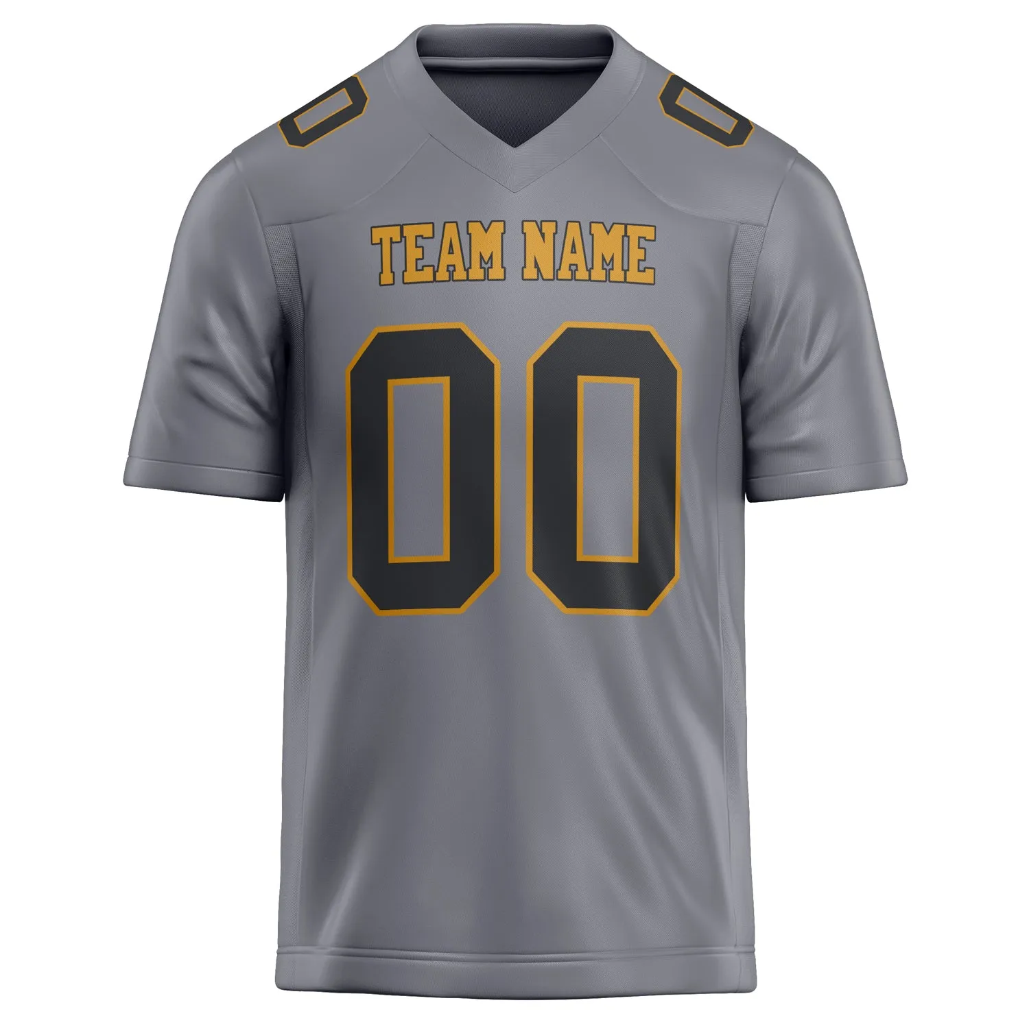 Custom Gray Black Solid Colour Football Jersey sold by Tailorly product image thumbnail 2