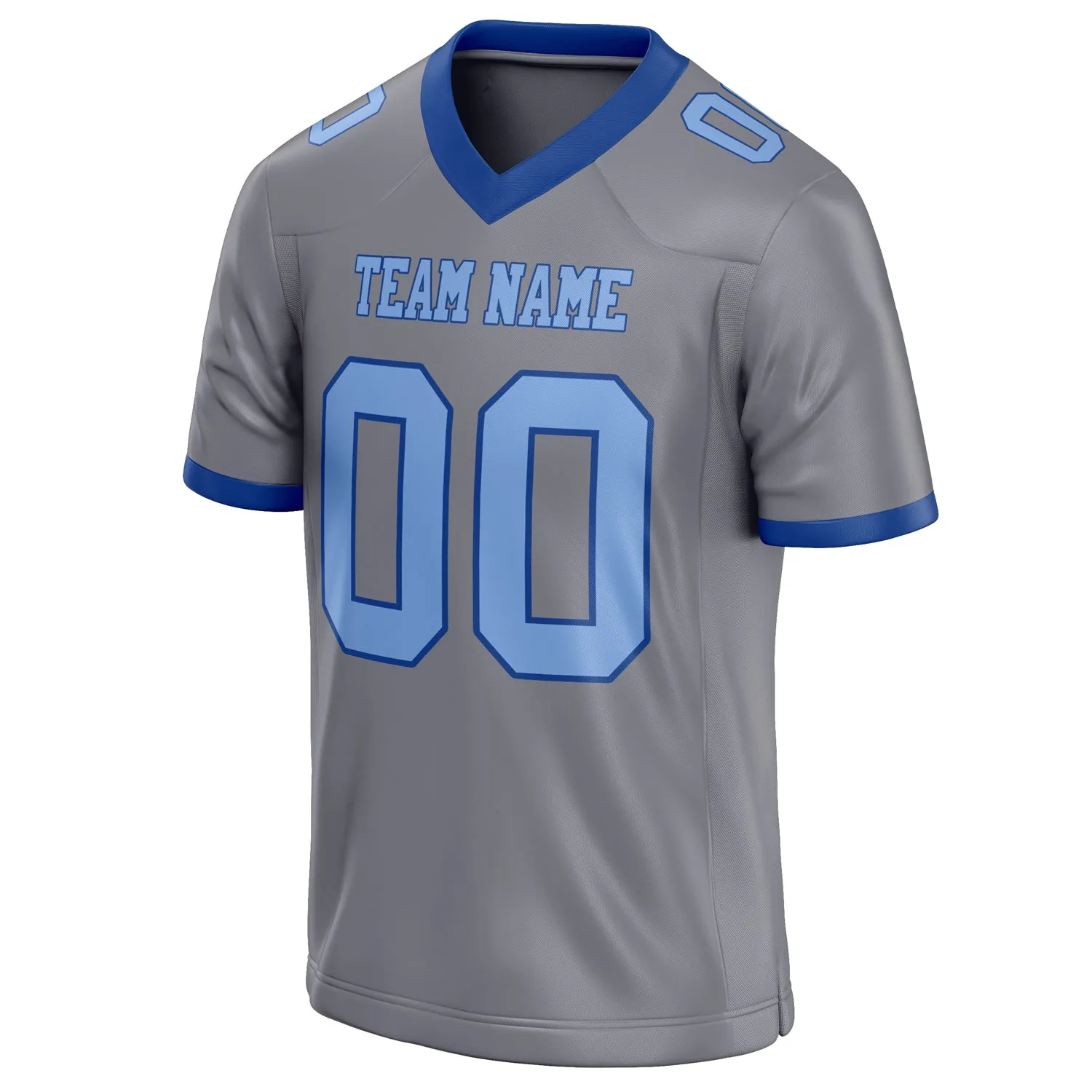 Custom Gray light blue Solid Colour Football Jersey sold by Tailorly product image thumbnail 3