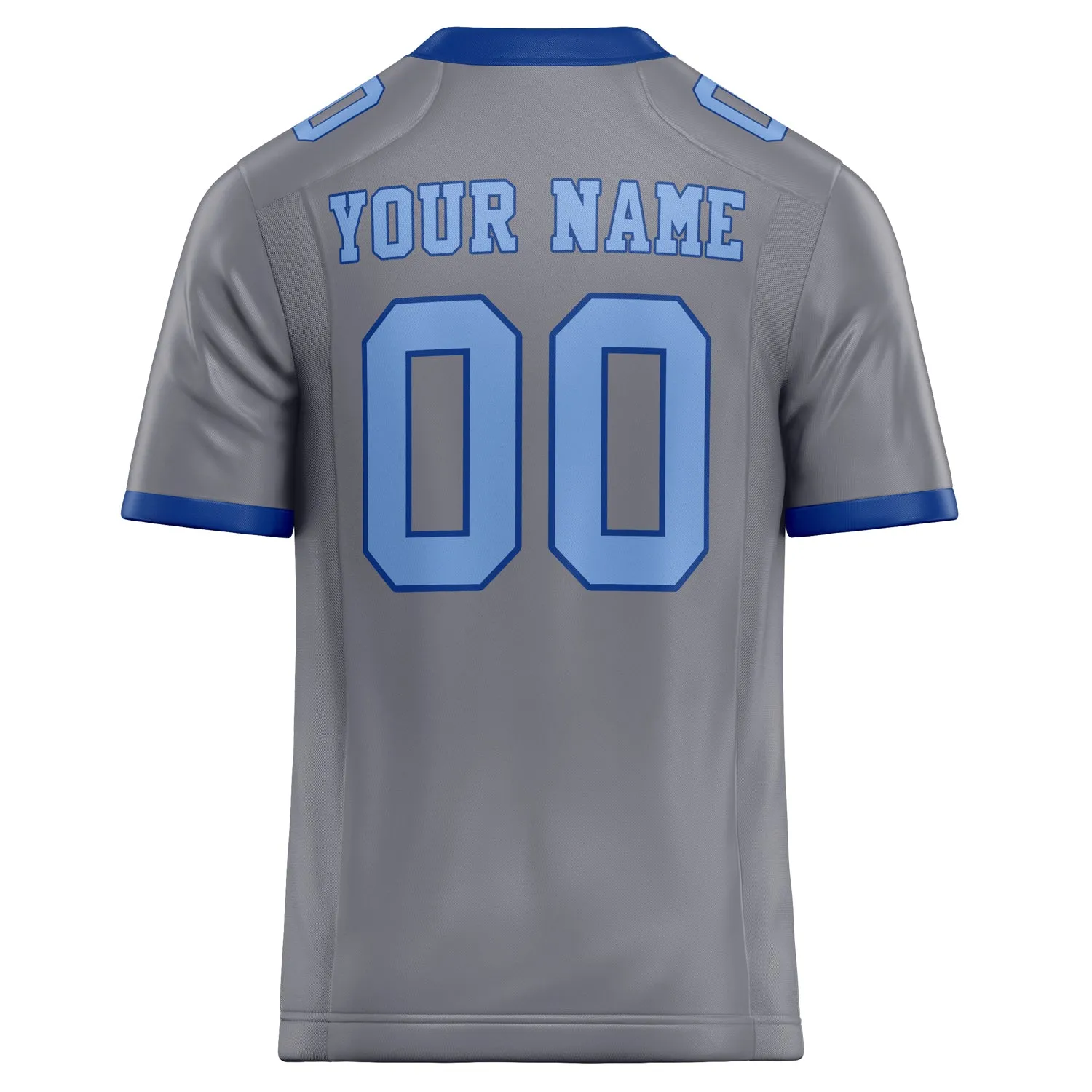 Custom Gray light blue Solid Colour Football Jersey sold by Tailorly product image thumbnail 4