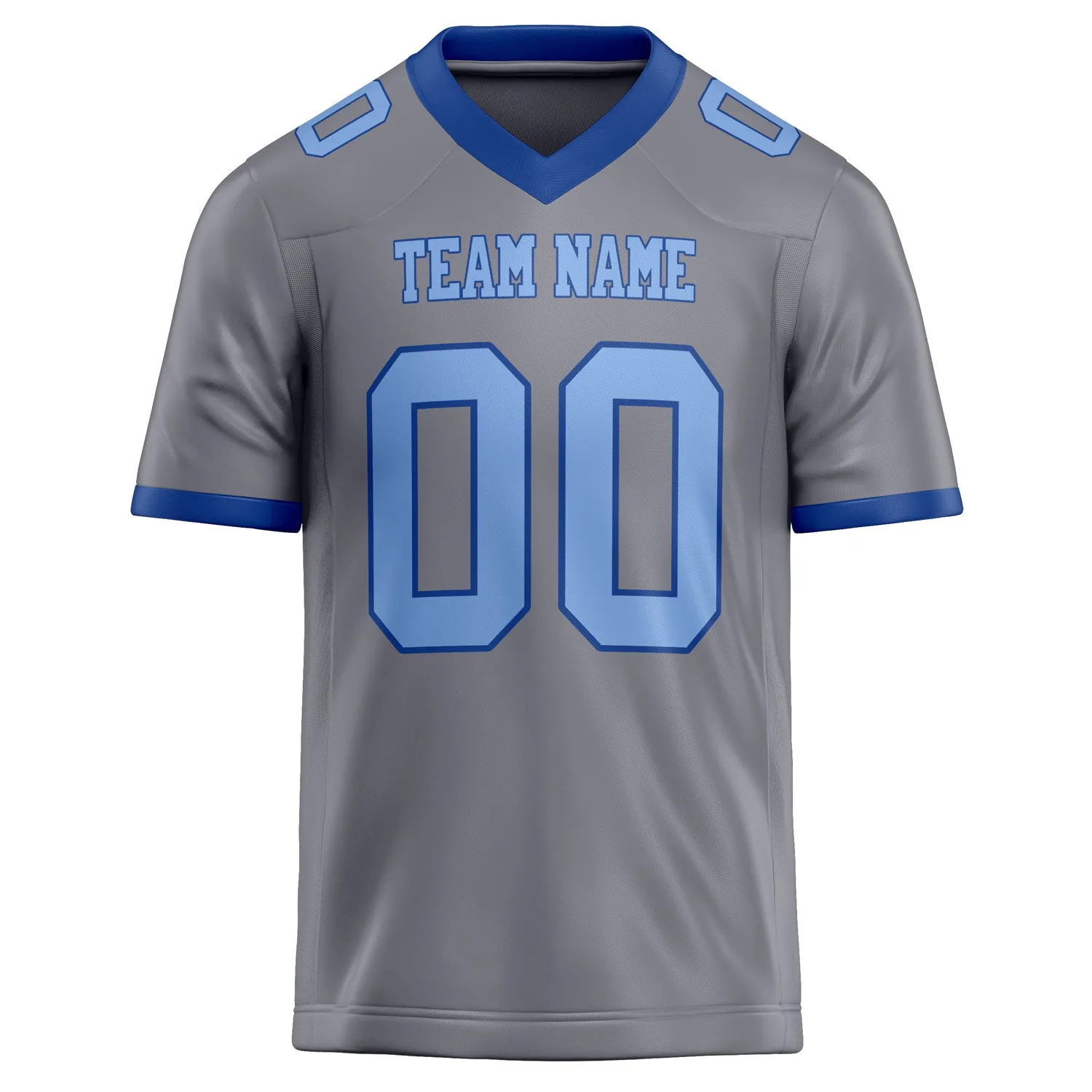 Custom Gray light blue Solid Colour Football Jersey sold by Tailorly product image thumbnail 2