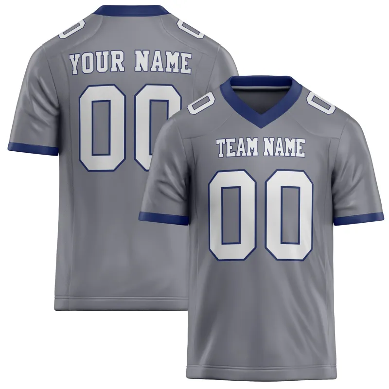 Custom Gray White Solid Colour Football Jersey sold by Tailorly