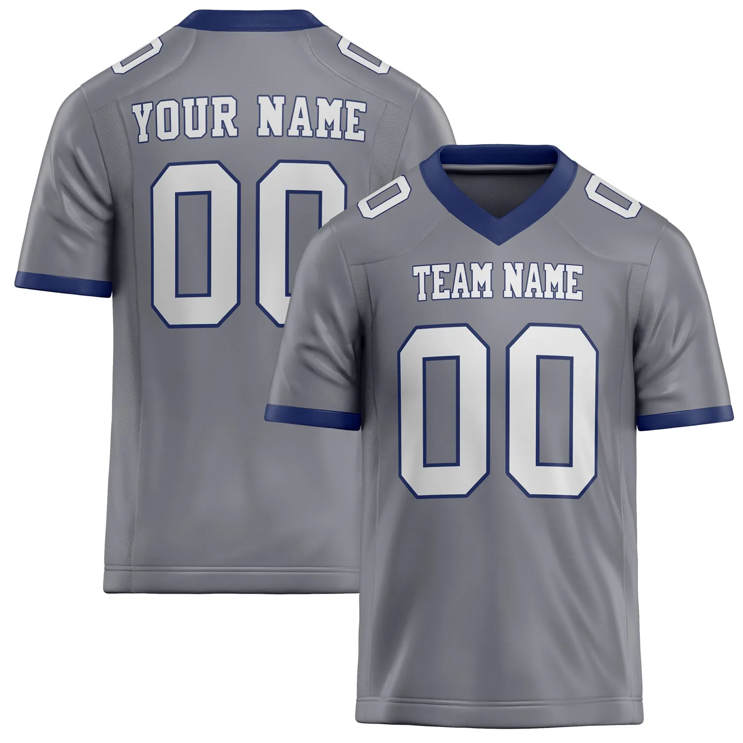 Custom Gray White Solid Colour Football Jersey sold by Tailorly