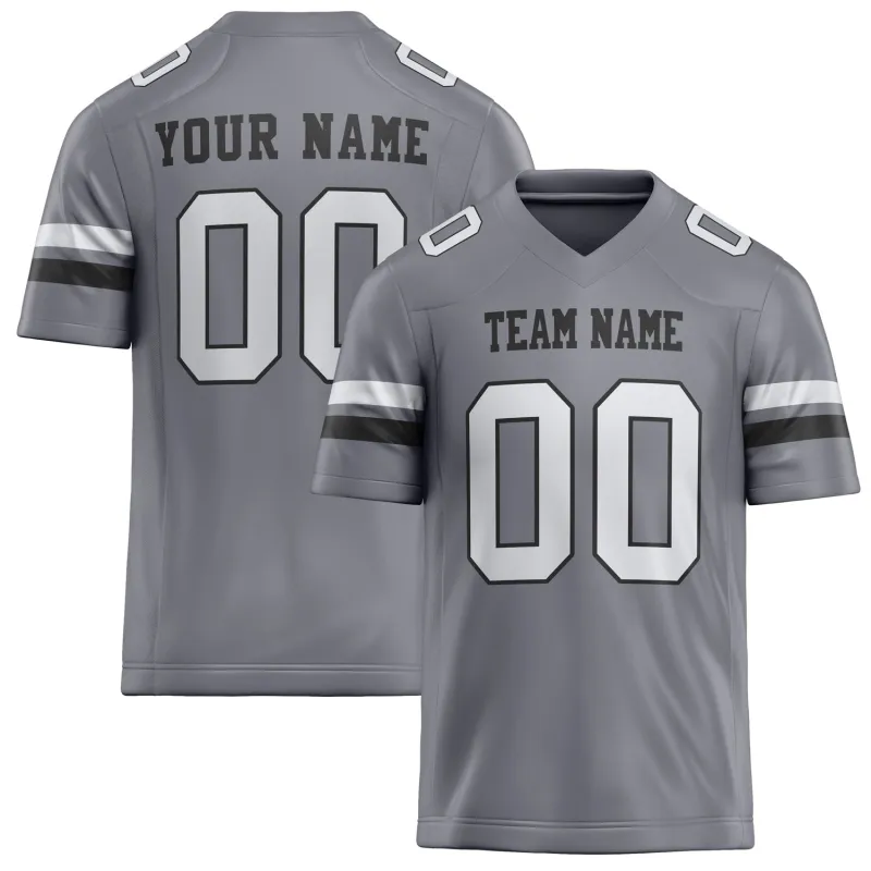 Custom Gray White Solid Colour Football Jersey sold by Tailorly