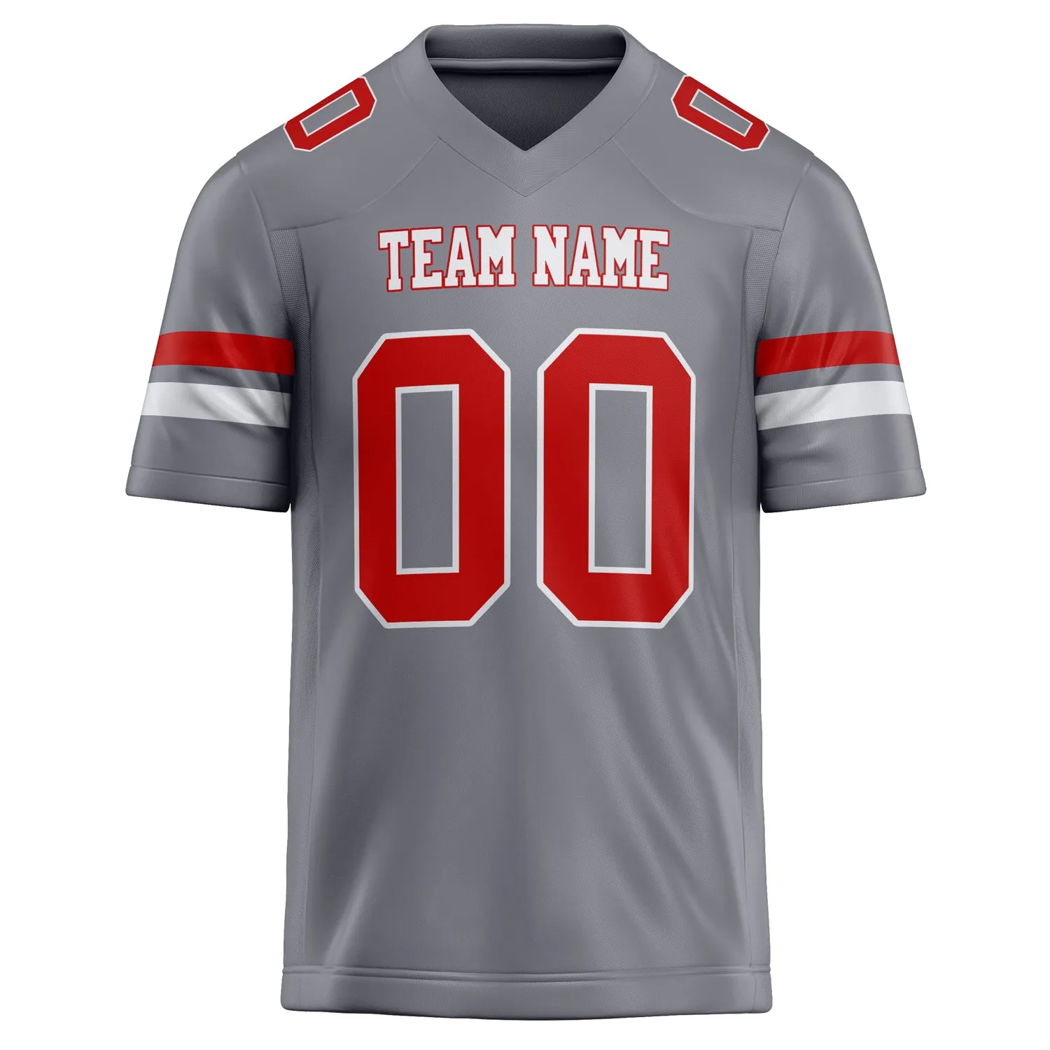Custom Gray red Solid Colour Football Jersey sold by Tailorly product image thumbnail 2