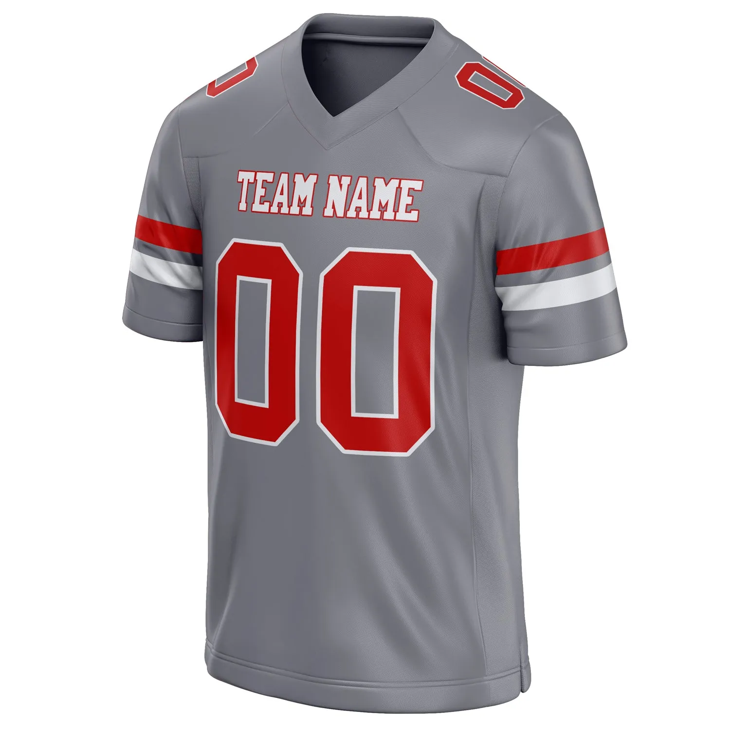 Custom Gray red Solid Colour Football Jersey sold by Tailorly product image thumbnail 3