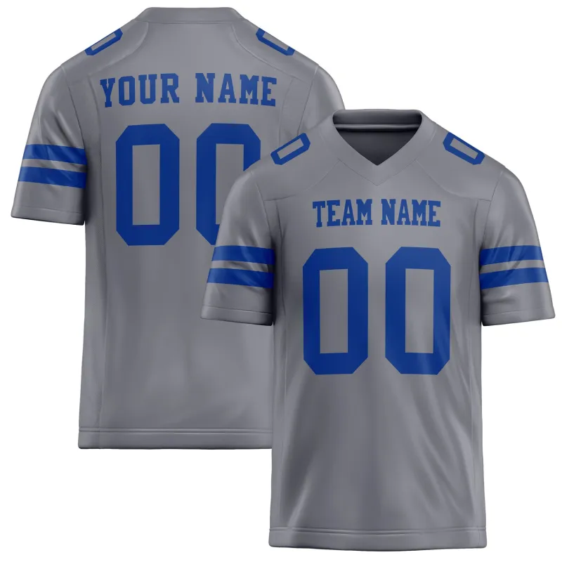 Custom Gray royal Solid Colour Football Jersey sold by Tailorly