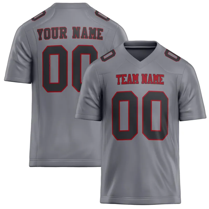 Custom Gray Black Solid Colour Football Jersey sold by Tailorly