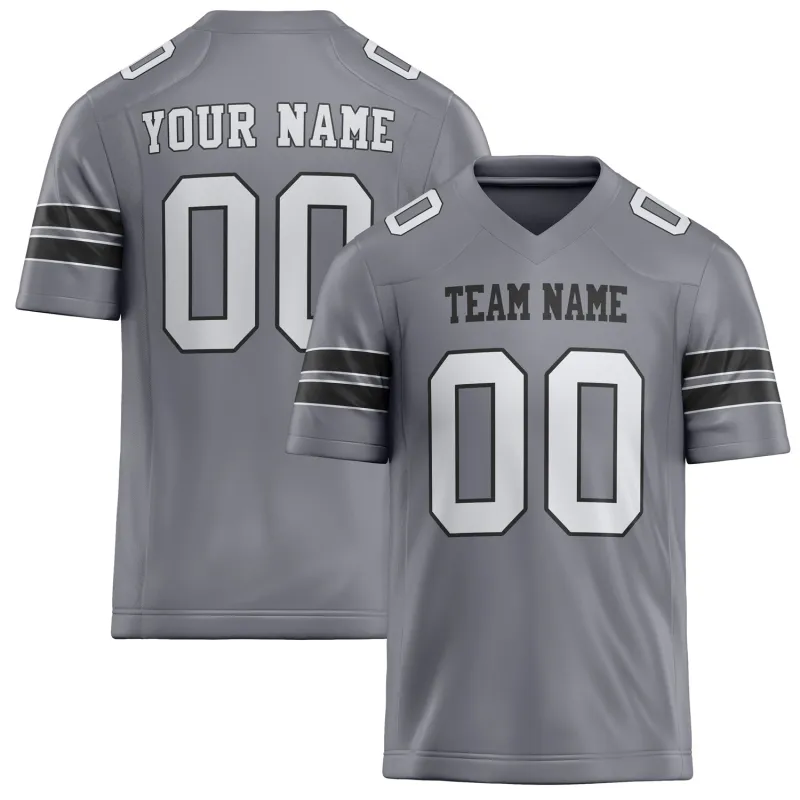 Custom Gray White Solid Colour Football Jersey sold by Tailorly