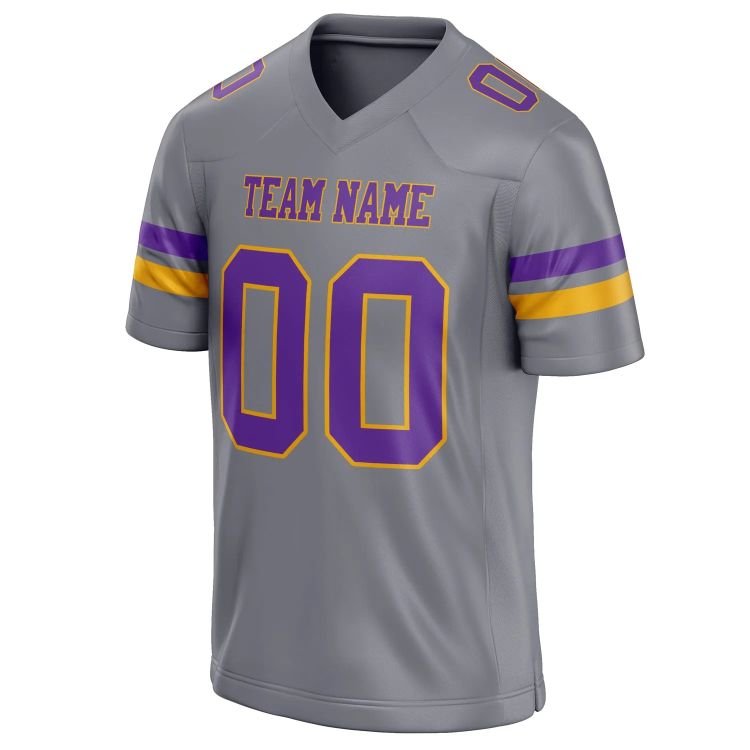 Custom Gray Purple Solid Colour Football Jersey sold by Tailorly product image thumbnail 3