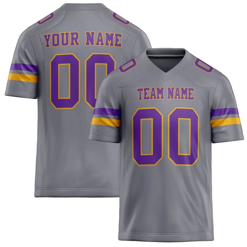 Custom Gray Purple Solid Colour Football Jersey sold by Tailorly