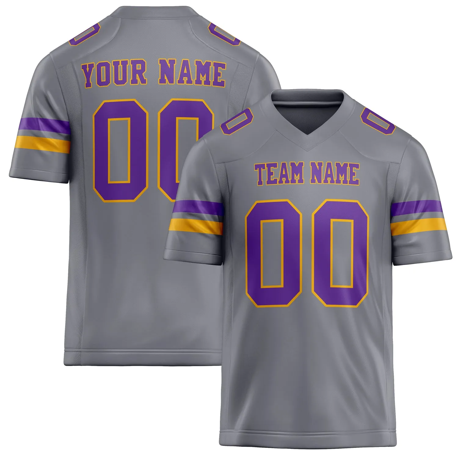 Custom Gray Purple Solid Colour Football Jersey sold by Tailorly