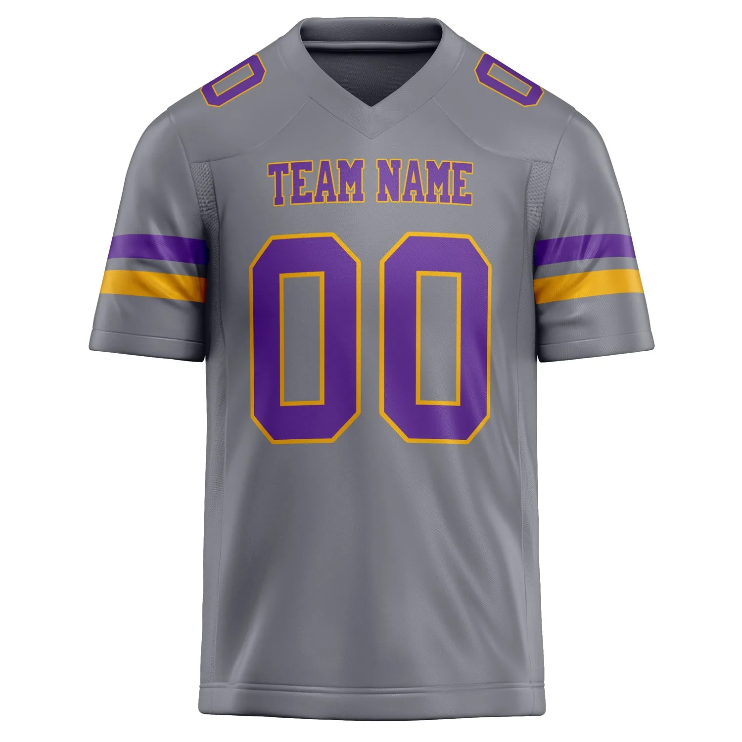 Custom Gray Purple Solid Colour Football Jersey sold by Tailorly product image thumbnail 2