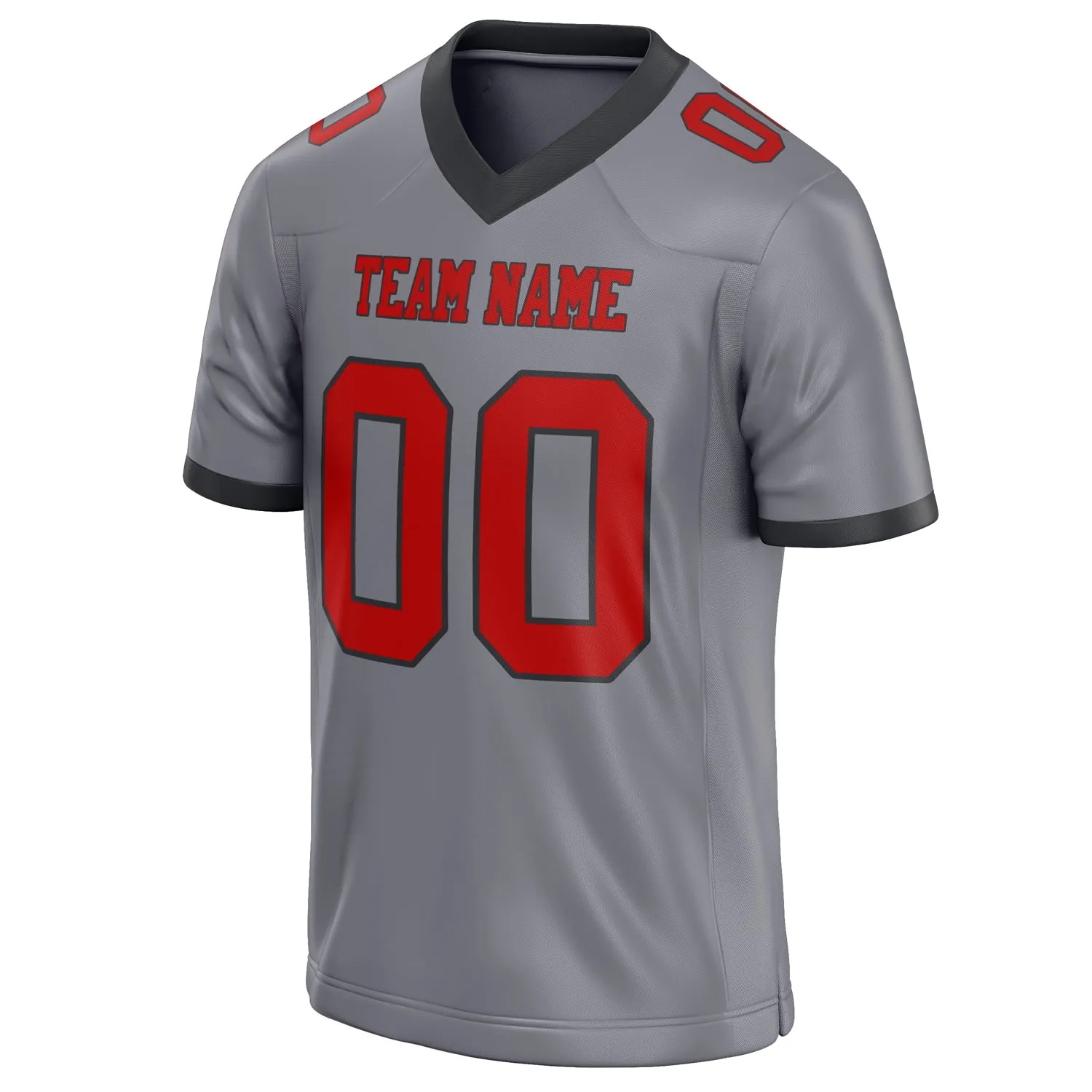 Custom Gray red Solid Colour Football Jersey sold by Tailorly product image thumbnail 3