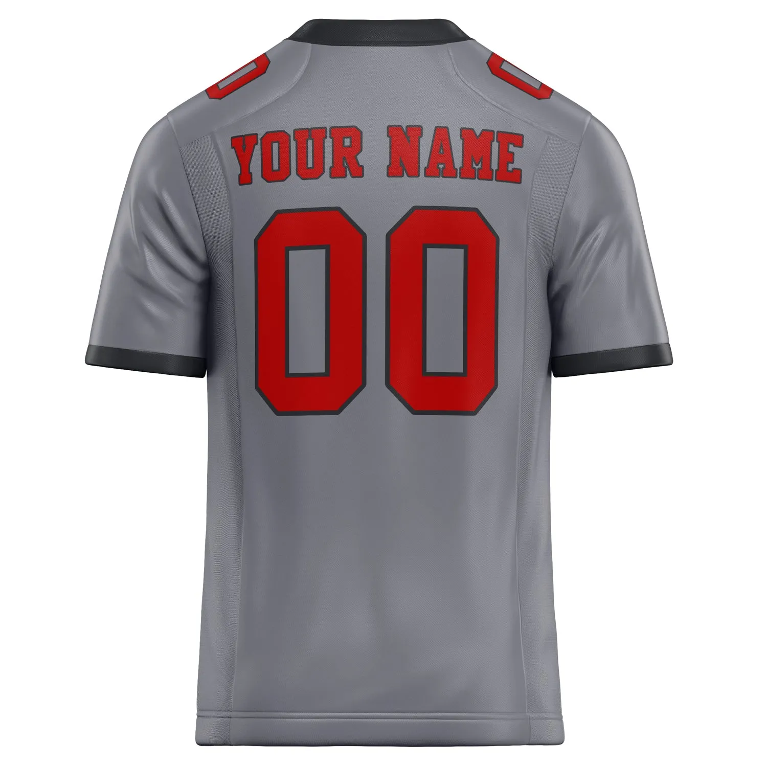 Custom Gray red Solid Colour Football Jersey sold by Tailorly product image thumbnail 4