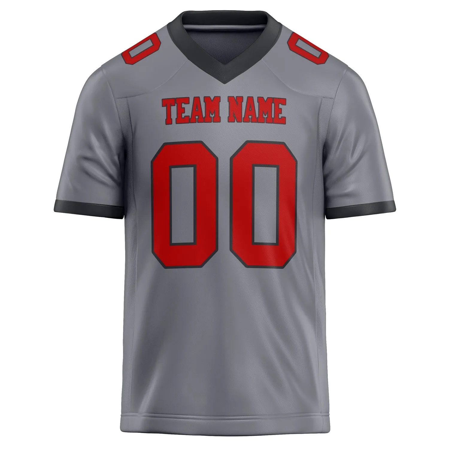 Custom Gray red Solid Colour Football Jersey sold by Tailorly product image thumbnail 2