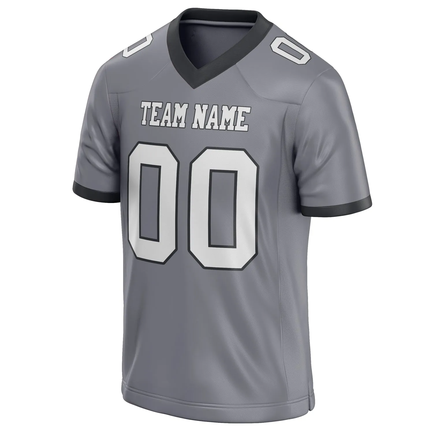 Custom Gray White Solid Colour Football Jersey sold by Tailorly product image thumbnail 3