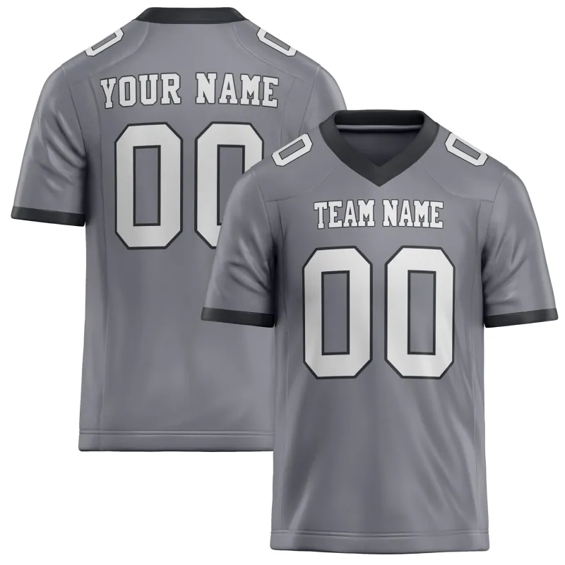 Custom Gray White Solid Colour Football Jersey sold by Tailorly