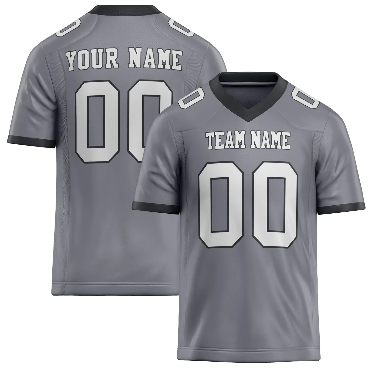 Custom Gray White Solid Colour Football Jersey sold by Tailorly