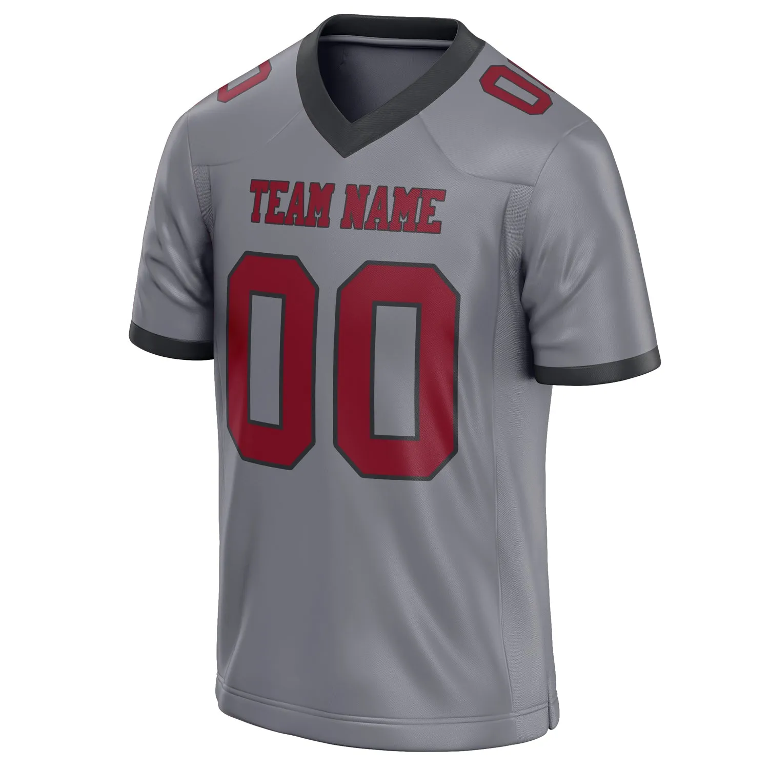 Custom Gray red Solid Colour Football Jersey sold by Tailorly product image thumbnail 3