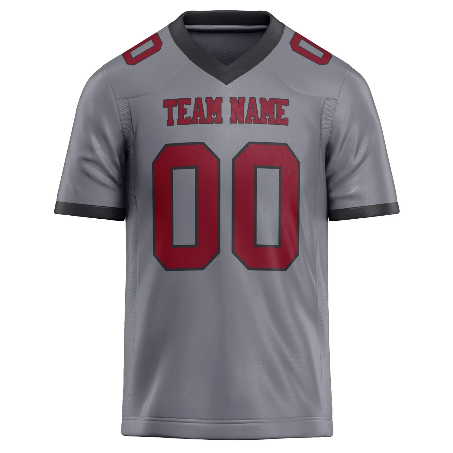 Custom Gray red Solid Colour Football Jersey sold by Tailorly product image thumbnail 2
