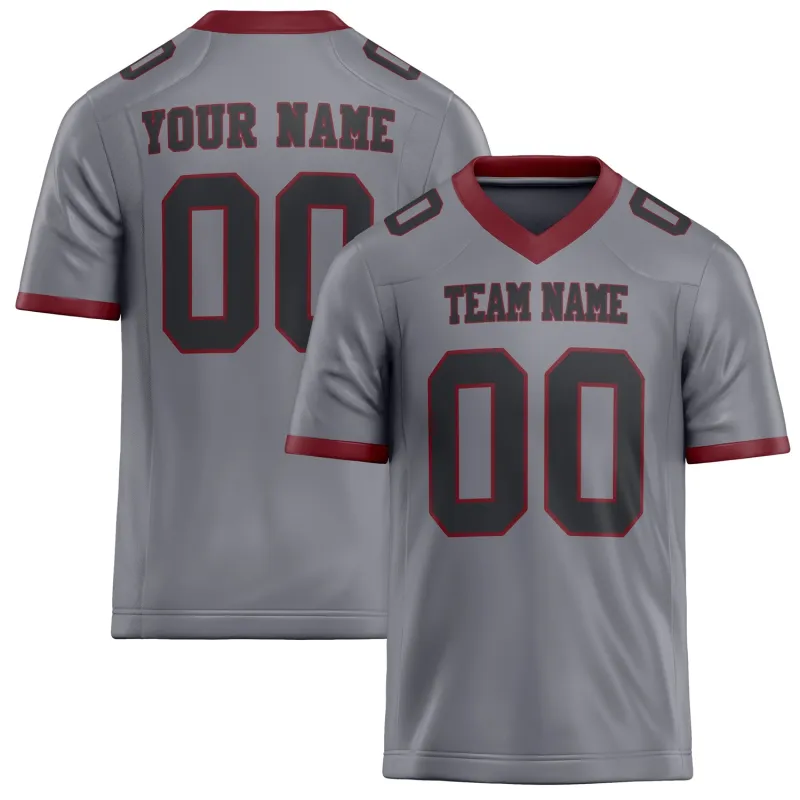 Custom Gray Black Solid Colour Football Jersey sold by Tailorly
