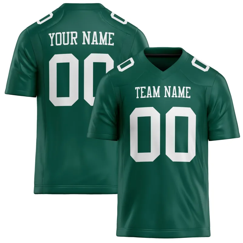 Custom Kelly Green White Solid Colour Football Jersey sold by Tailorly