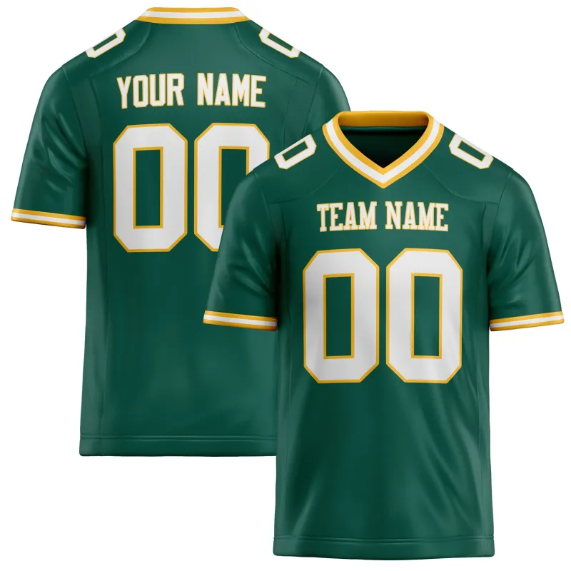 Custom Kelly Green White Solid Colour Football Jersey sold by Tailorly