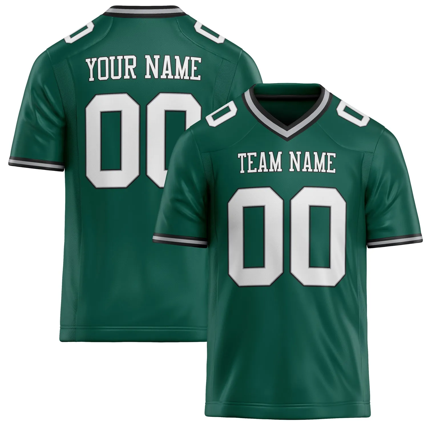 Custom Kelly Green White Solid Colour Football Jersey sold by Tailorly