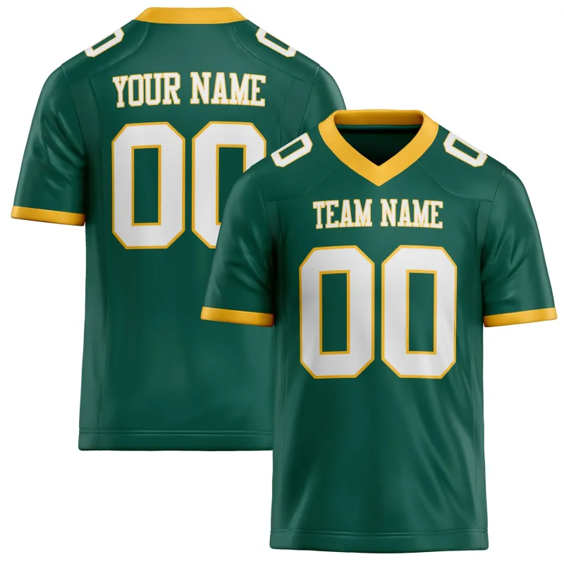 Custom Kelly Green White Solid Colour Football Jersey sold by Tailorly