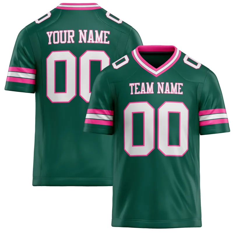 Custom Kelly Green White Solid Colour Football Jersey sold by Tailorly