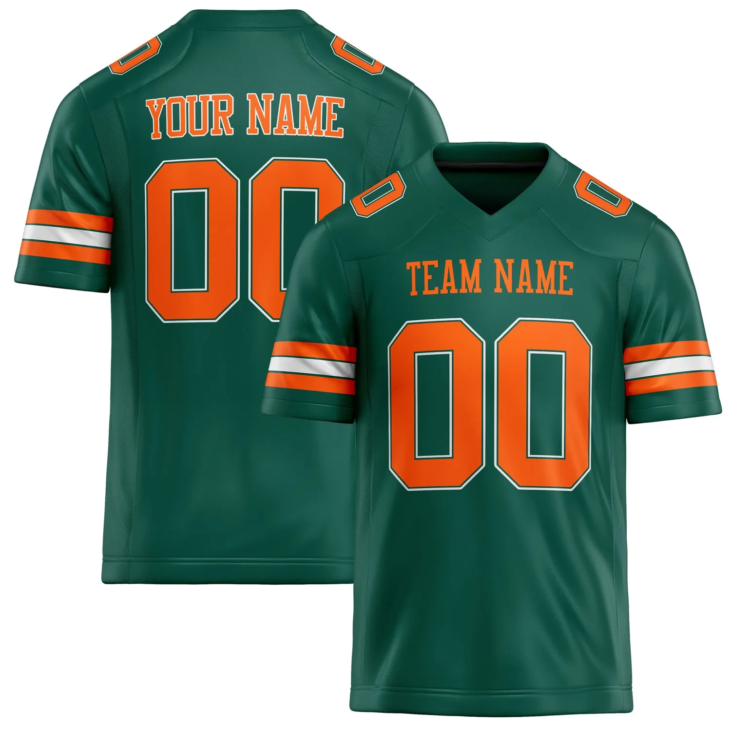 Custom Kelly Green orange Solid Colour Football Jersey sold by Tailorly