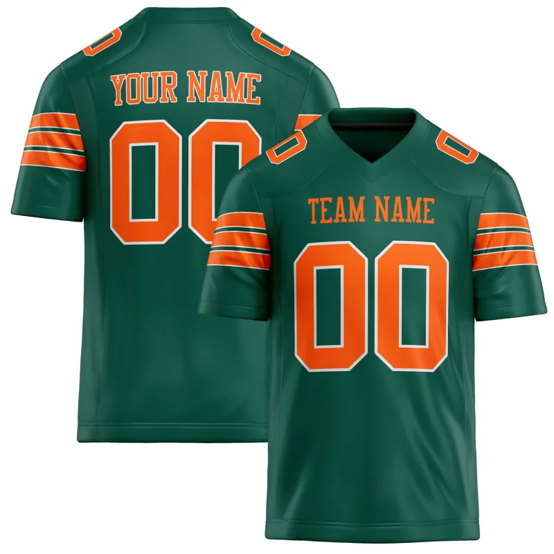 Custom Kelly Green orange Solid Colour Football Jersey sold by Tailorly