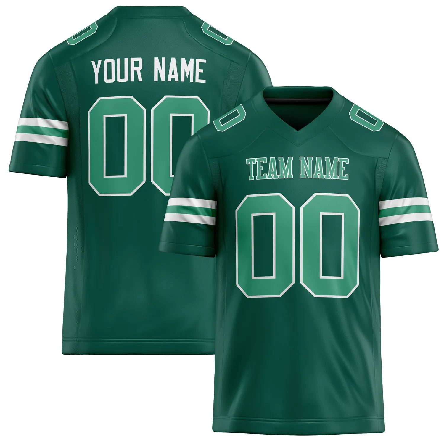 Custom Kelly Green teal Solid Colour Football Jersey sold by Tailorly