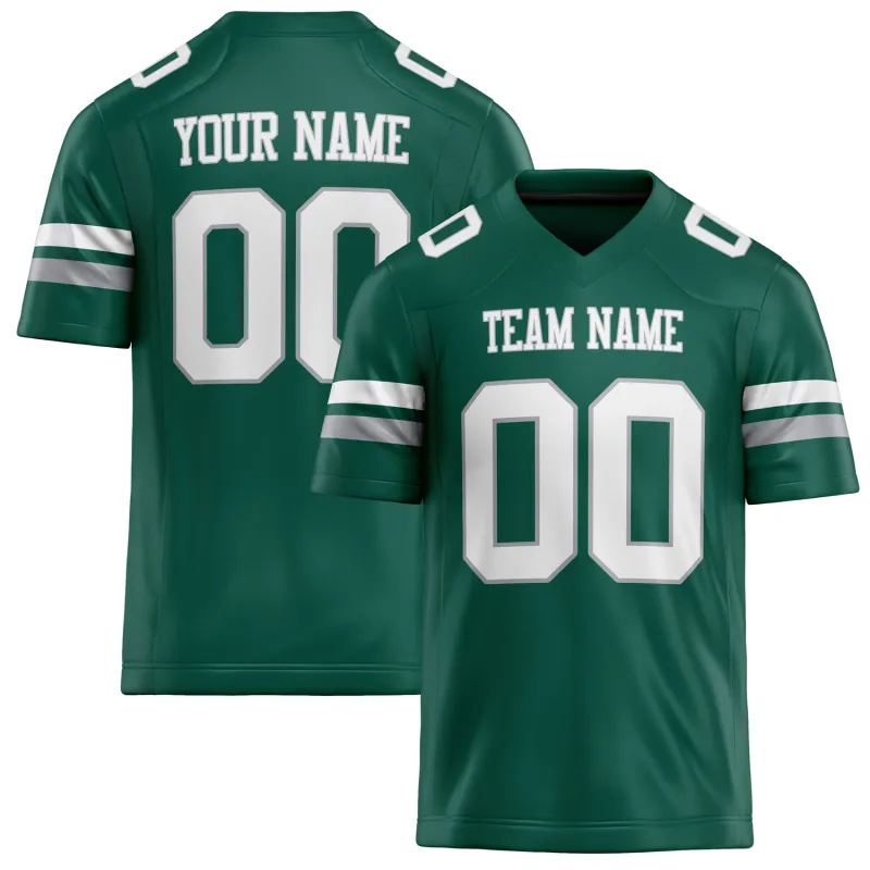 Custom Kelly Green White Solid Colour Football Jersey sold by Tailorly