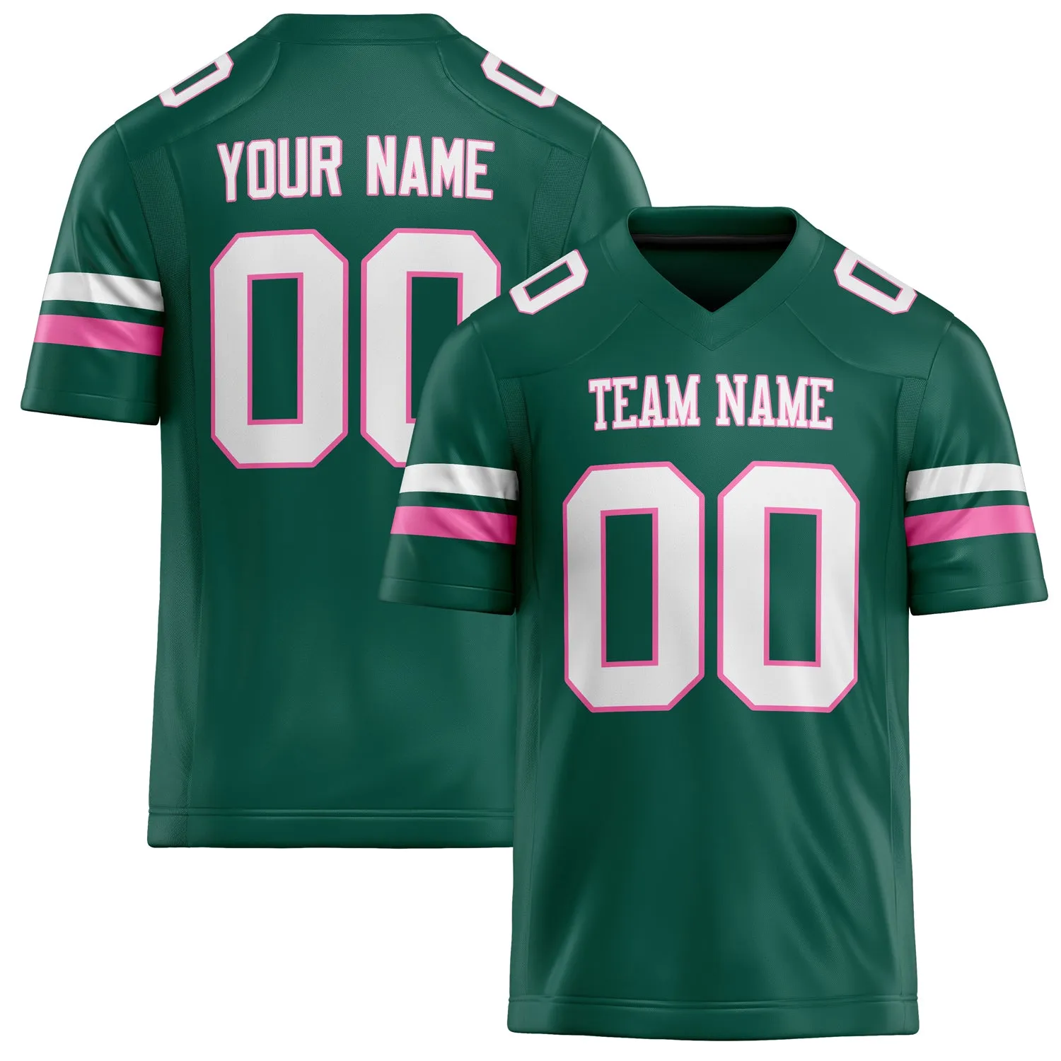 Custom Kelly Green White Solid Colour Football Jersey sold by Tailorly
