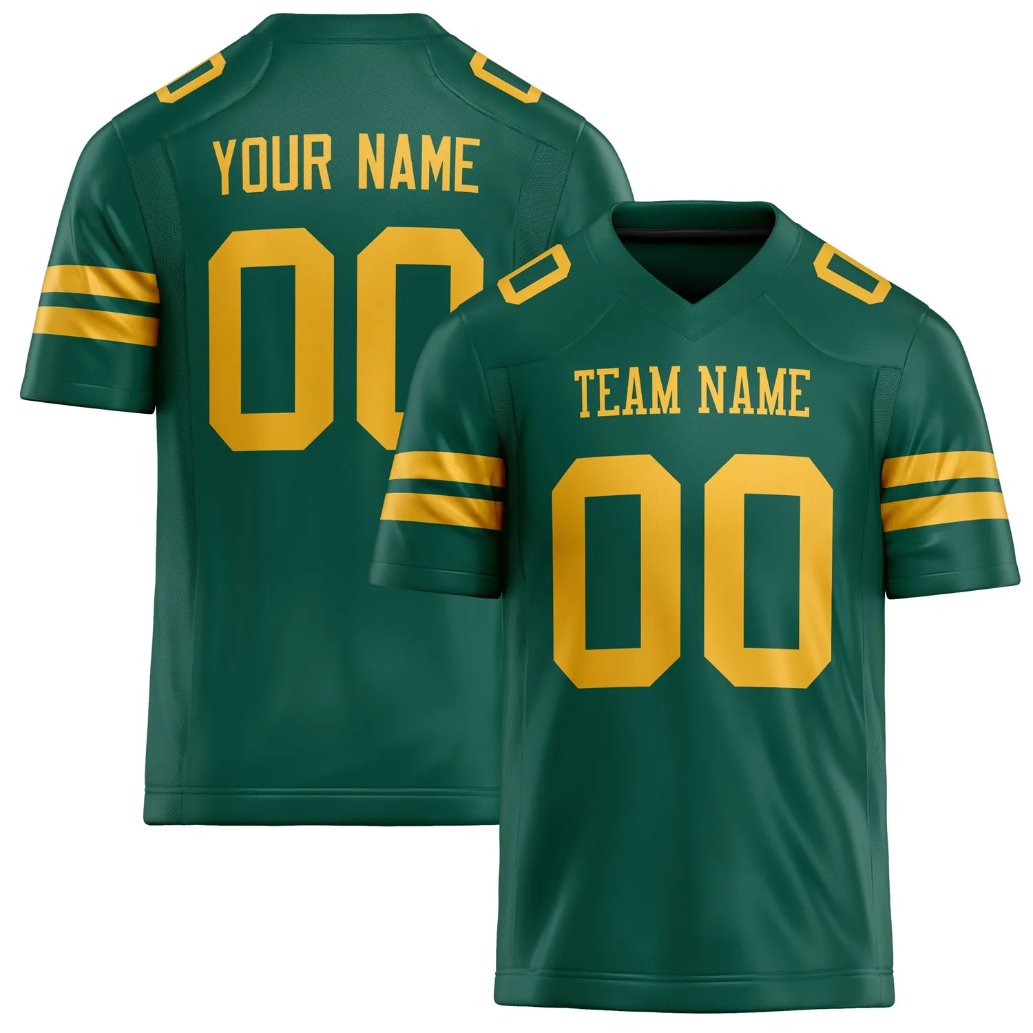 Custom Kelly Green gold Solid Colour Football Jersey sold by Tailorly