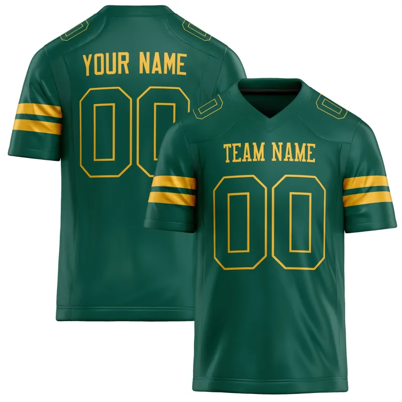 Custom Kelly Green gold Solid Colour Football Jersey made by Tailorly
